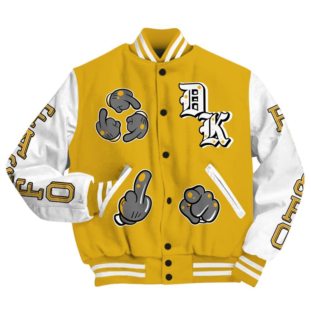 Varsity Jacket To Match Vivid Sulfur 4s - F Around Find Out Graphic All Over Print