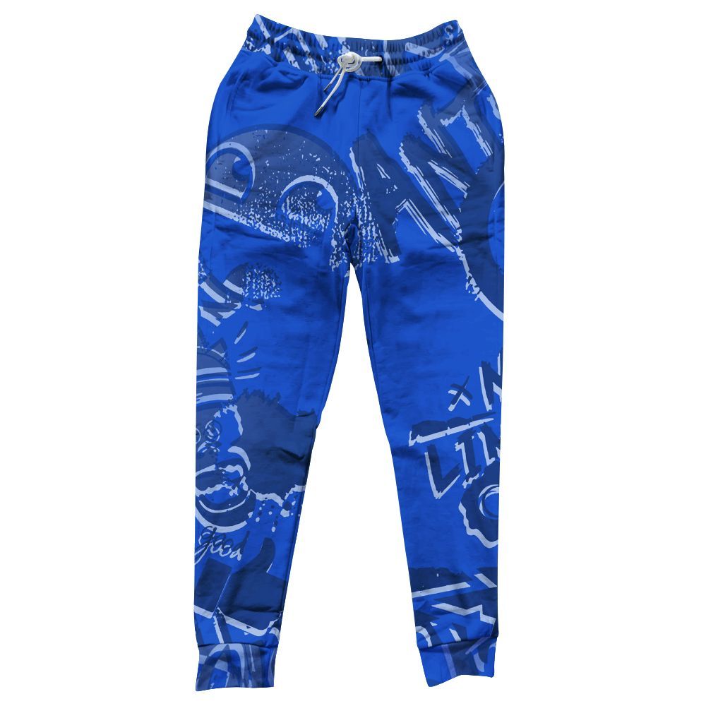 Sweatpant To Match Air Foamposite One Royal - Monogram Graffiti All Over Print