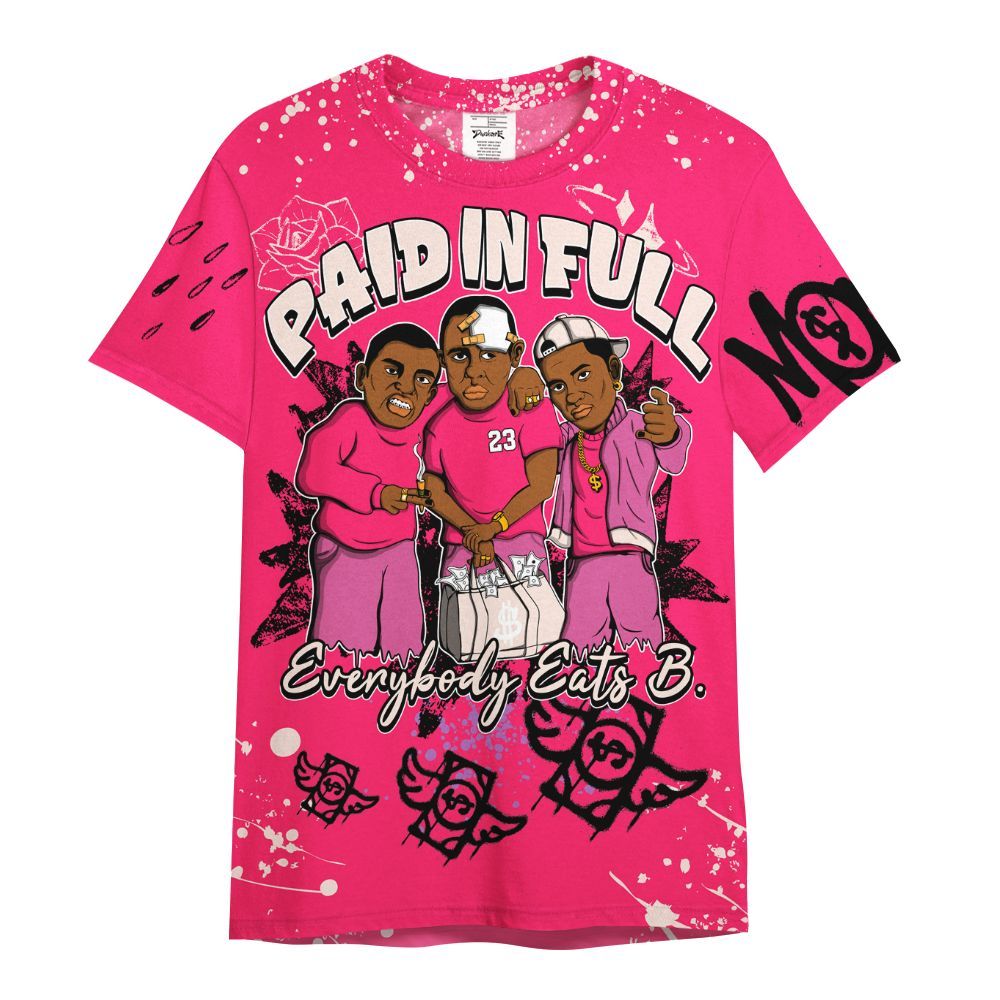 Shirt To Match A'One Hyper Pink - Everybody Paid In Full Crayon All Over Print