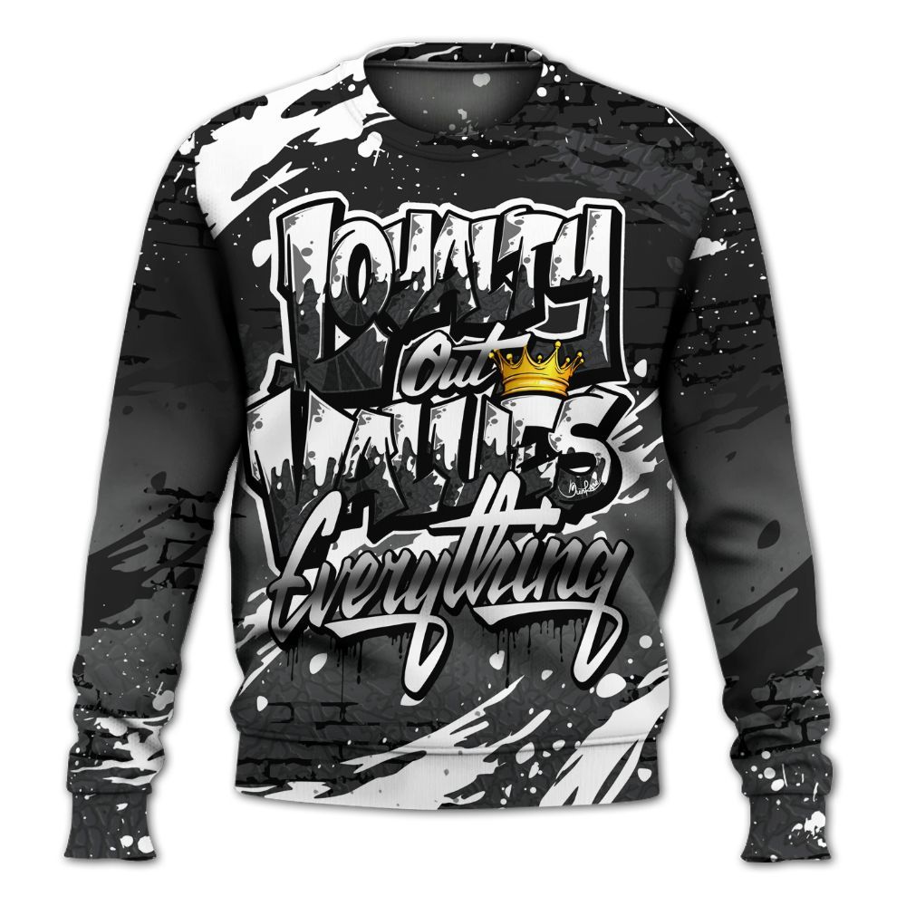 Sweatshirt To Match Black Cat 3s - Values Of Loyalty Drip All Over Print