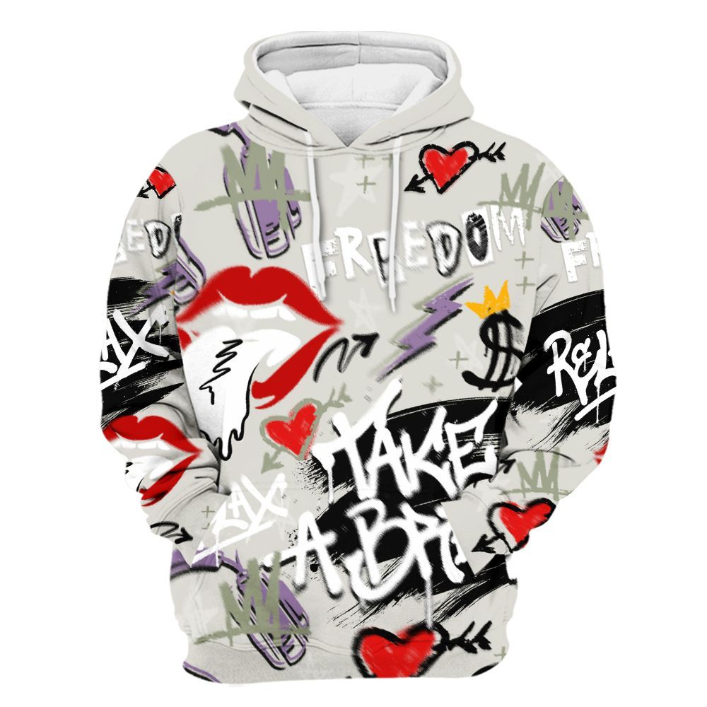 Hoodie To Match Dunk Low Floral Swoosh 2025 - Take Break Freedom Graffiti Streetwear All Over Print