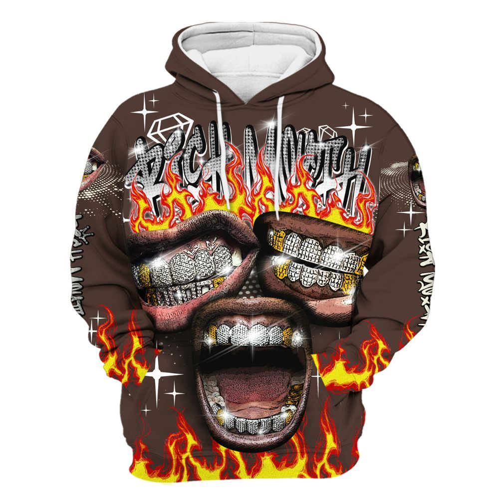 Hoodie To Match SoleFly Cafecito 12s - Rich Mouth Fire Rap Retro 90s All Over Print