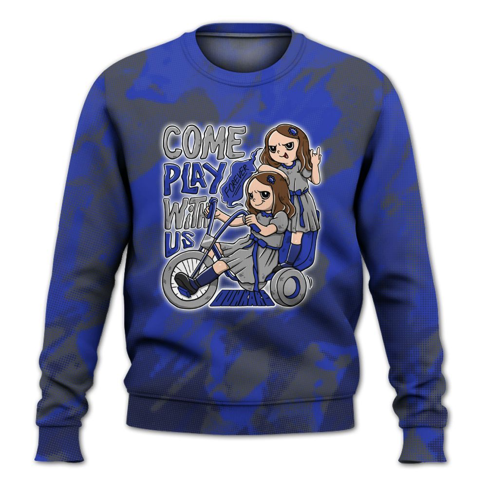 Sweatshirt To Match Air Max Plus Black Racer Blue - Come Hangout Halloween Abstract Halftone All Over Print