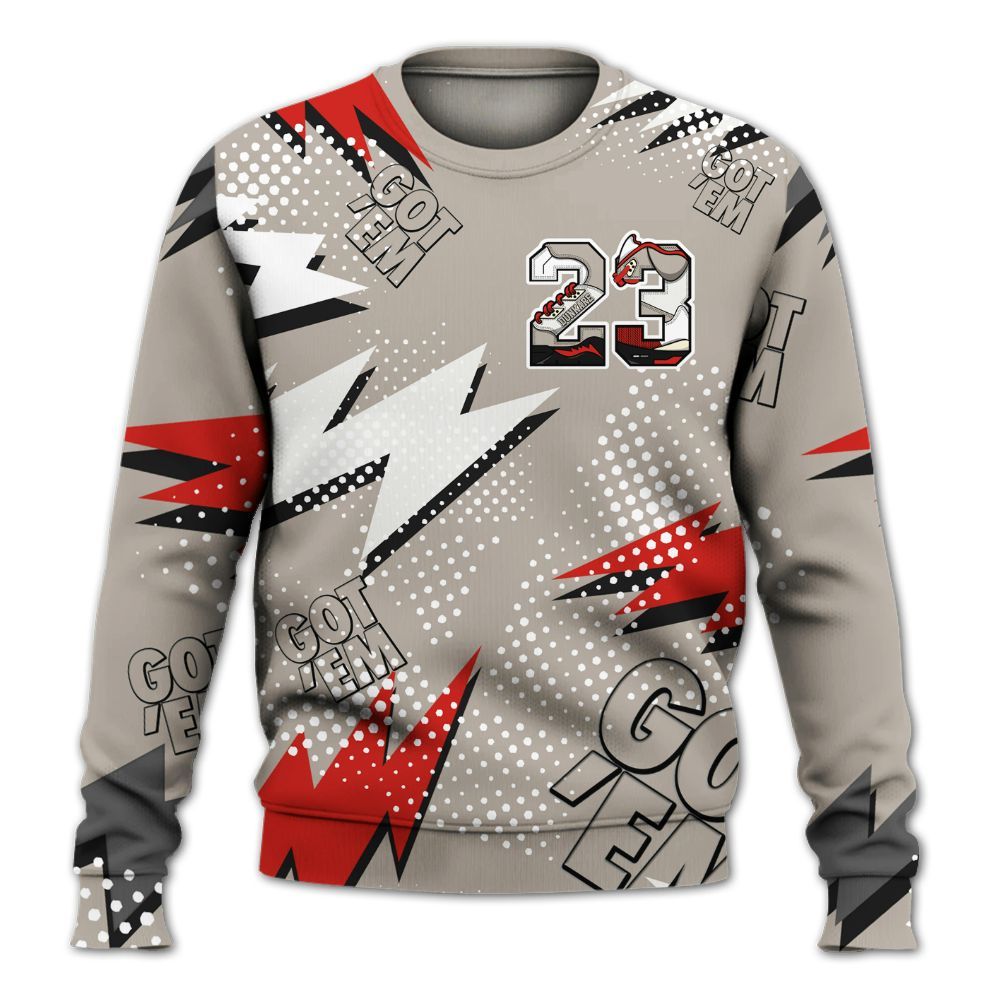 Sweatshirt To Match Low OG Phantom 1s - Custom Name Number 23 5s All Over Print