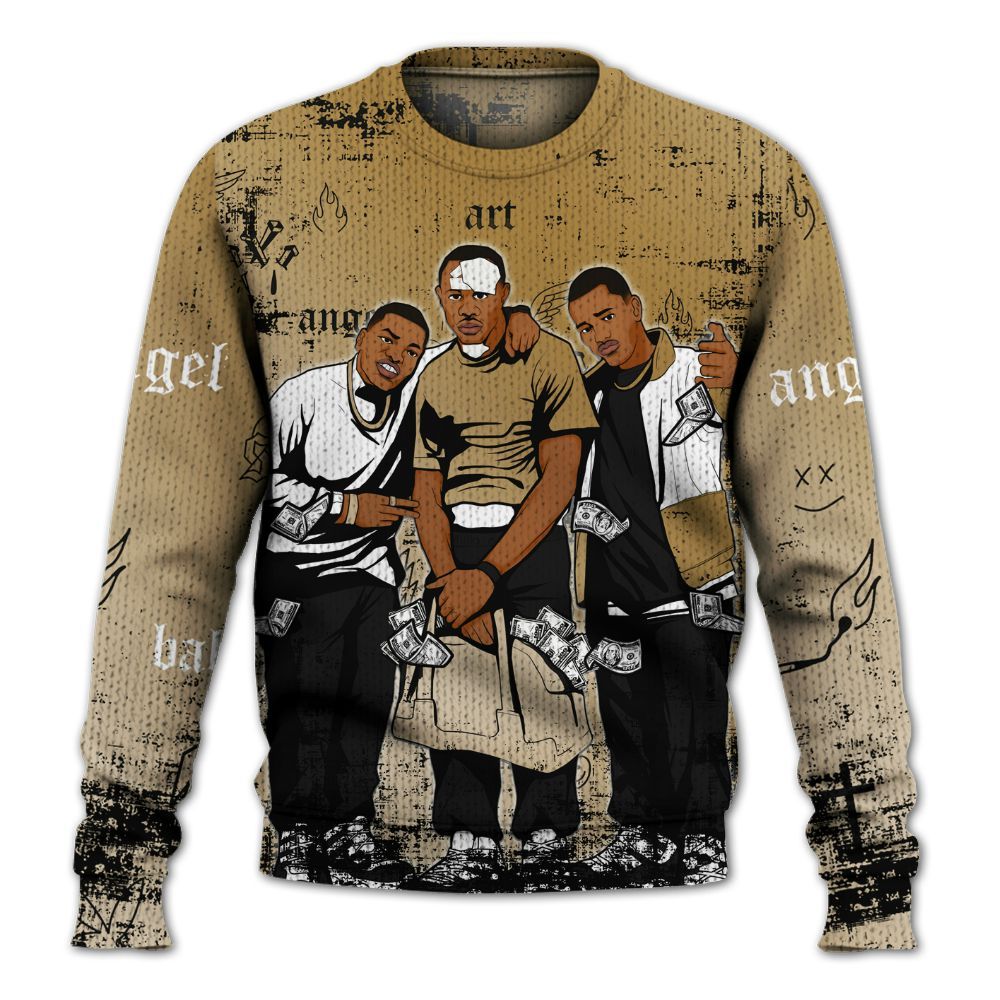 Sweater To Match Max 96 Low Black White Gold - Paid In Full Money Graphic