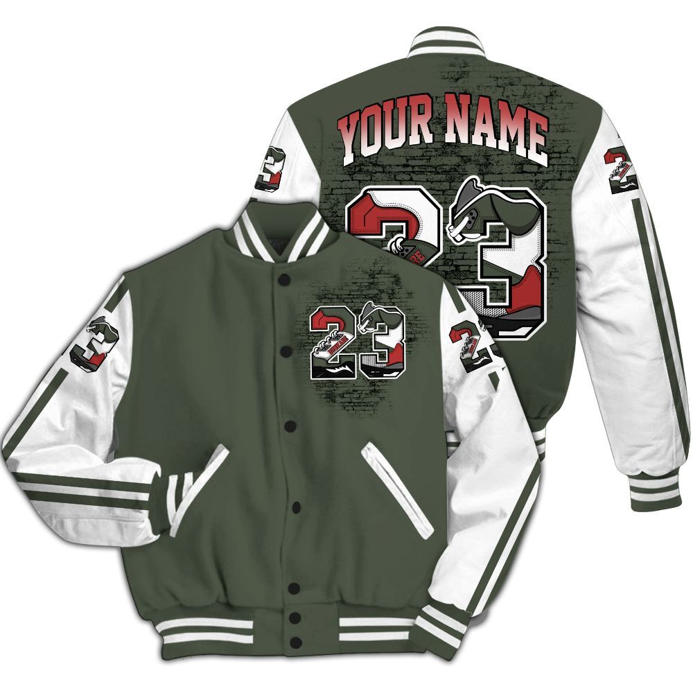 Varsity Jacket To Match Air Force 1 Low Year Of The Snake Varsity Jacket, Custom Name Number 23 5s All Over Print