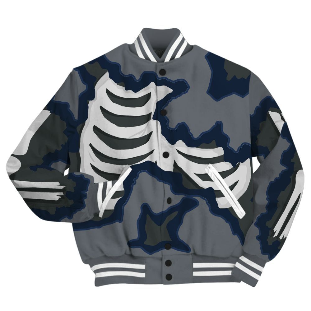 Varsity Jacket To Match Flint Grey 9s - Hard Feeling Graphic Heart Break All Over Print
