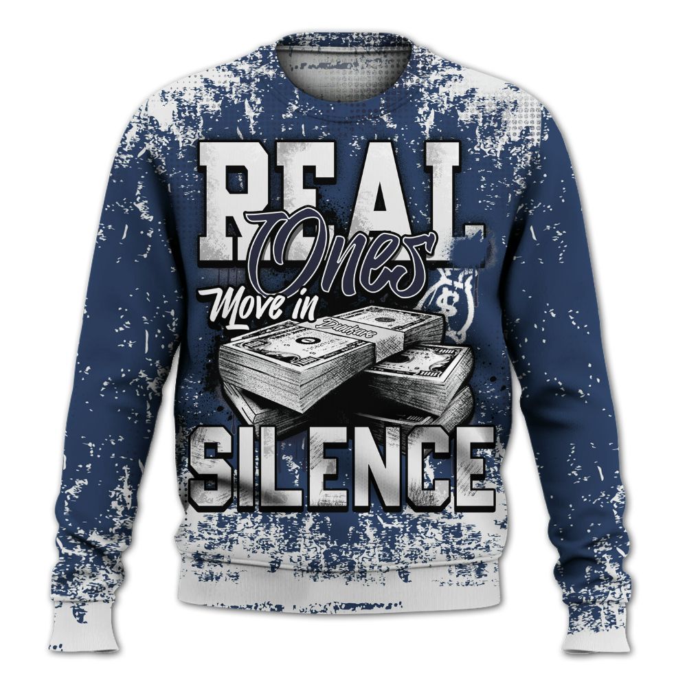 Sweatshirt To Match Low 85 Metallic Blue 1s - Move In Silence Money Street Retro All Over Print