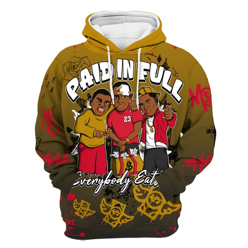 Hoodie To Match Ja 3 Raptor - Everybody Paid In Full Crayon All Over Print