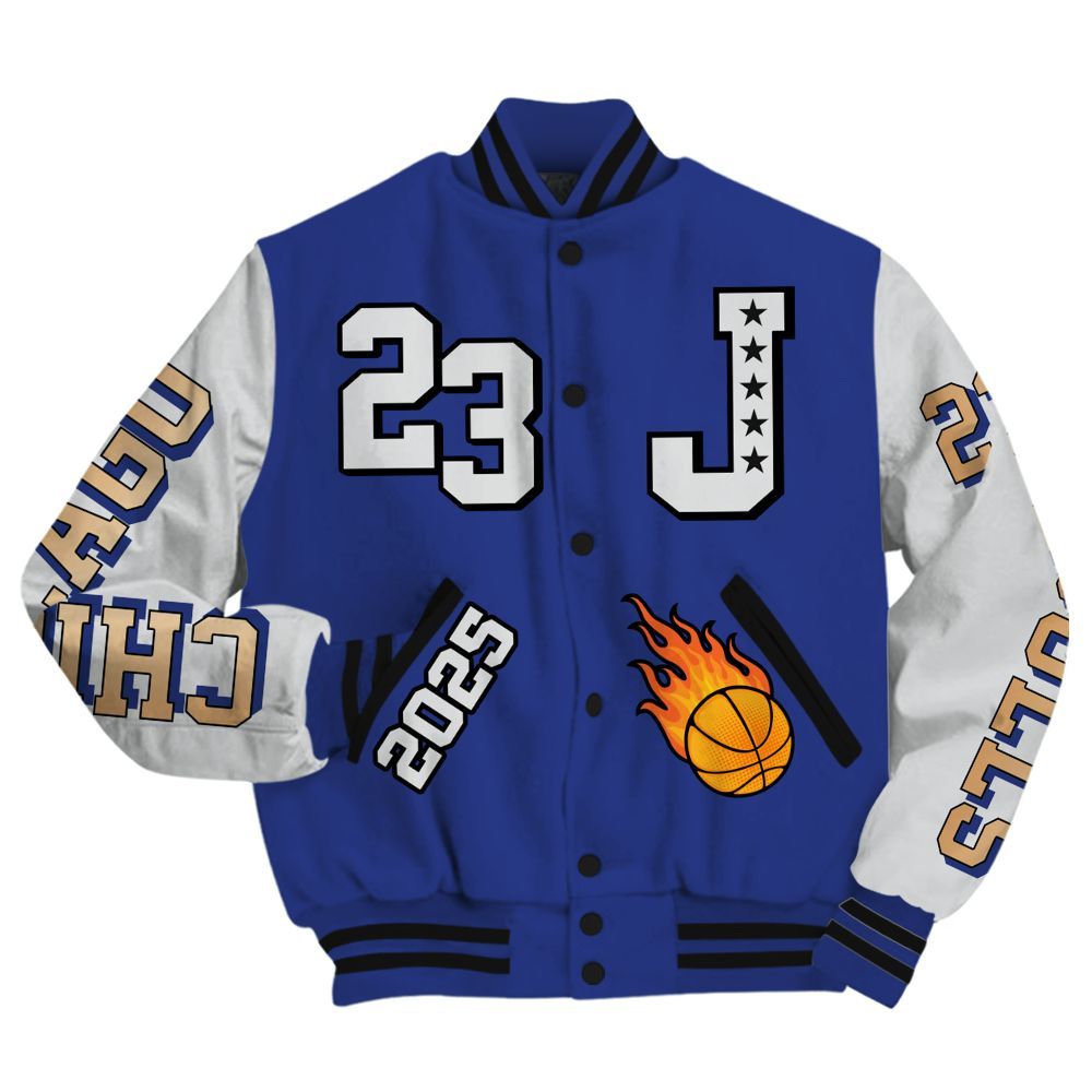 Varsity Jacket To Match JM Pro Black Concord - Chicago 23 Basketball All Over Print