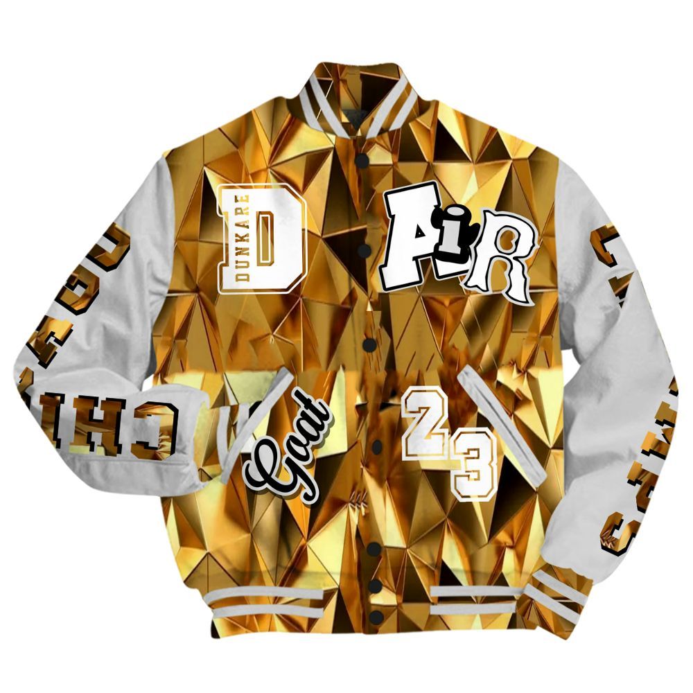 Varsity Jacket To Match NET Gold 4s - AIR Number 23 GOAT All Over Print