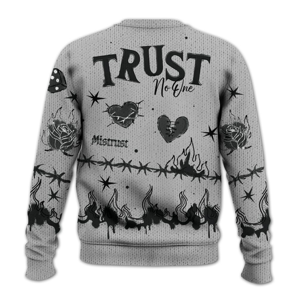 Knitted Sweater To Match Low 85 Metallic Black 1s - Trust No One Snake-Bite Doodle Crayon