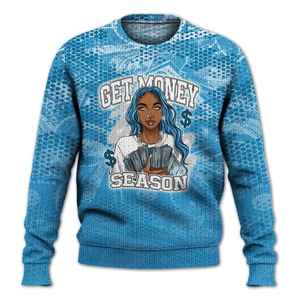 Knitted Sweater To Match Powder Blue 9s - Get Moneys Season Banknote