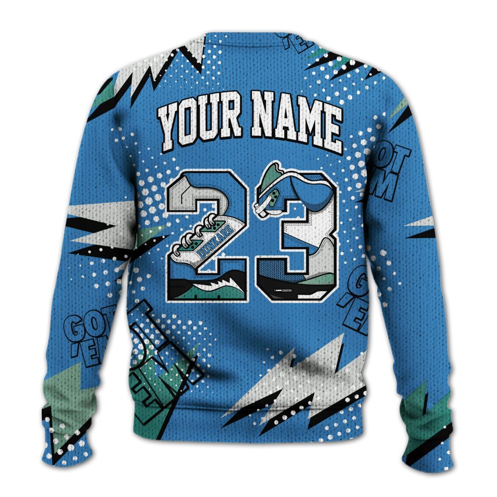 Knitted Sweater To Match Low Carolina 17s - Custom Name Number 23 5s