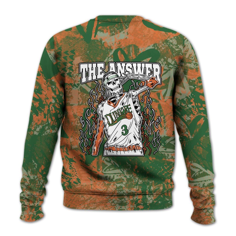 Sweatshirt To Match Low Miami 5s - Allen Answer Skeleton Heart All Over Print