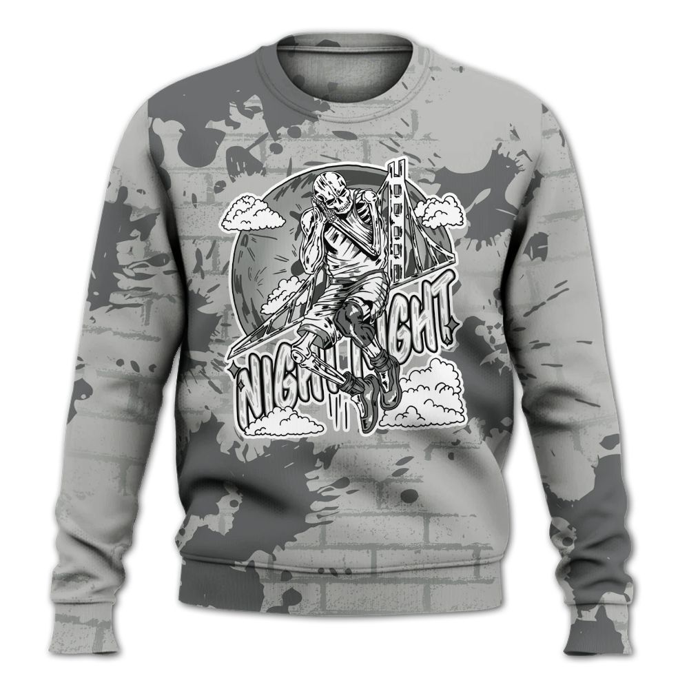 Sweatshirt To Match Retro Wet Cement 4s - Seeya Skeleton Brick All Over Print