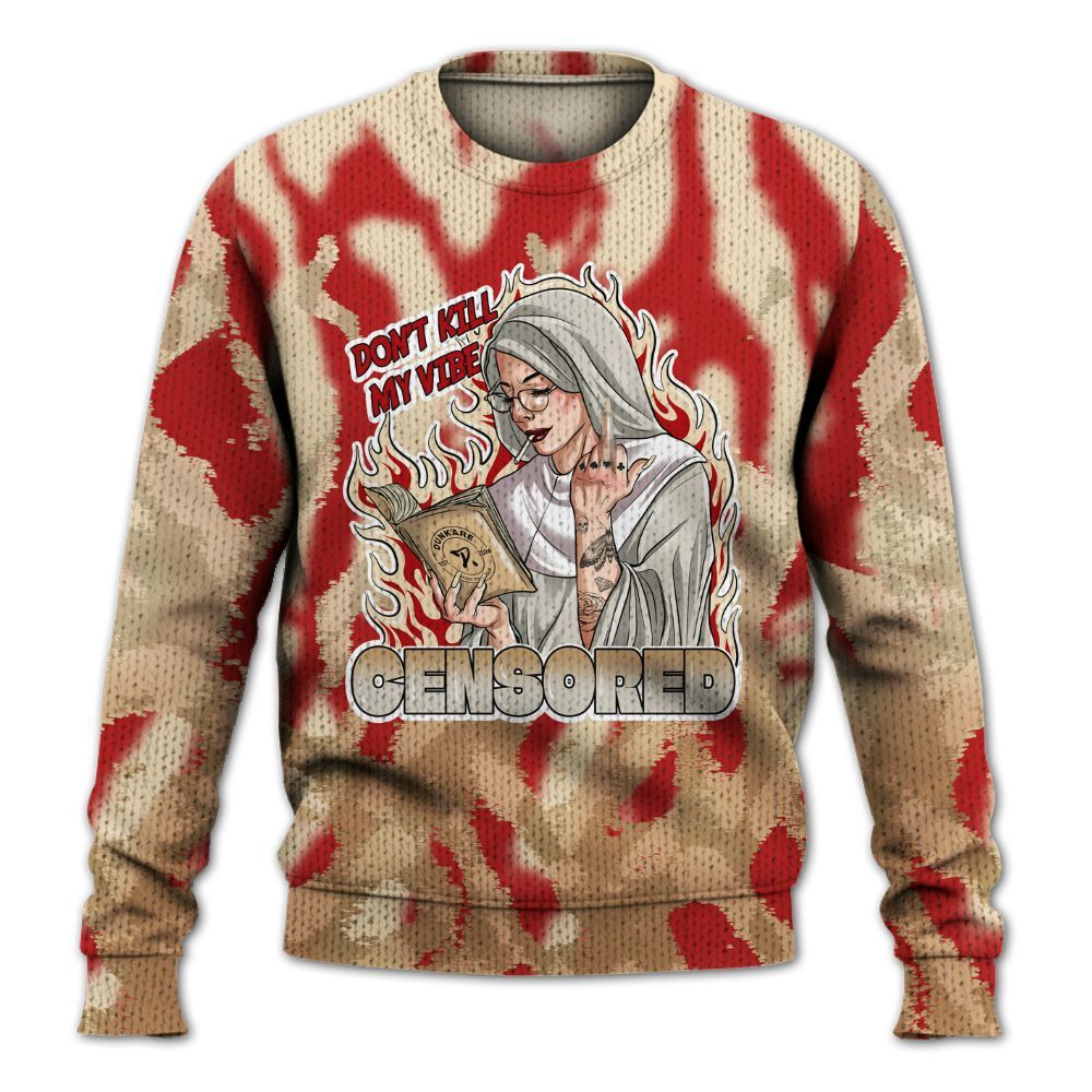 Knitted Sweater To Match Dunk Low Strawberry Waffle - Censoredz Burn