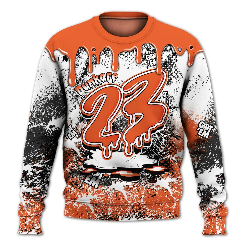 Sweatshirt To Match Retro High OG Shattered Backboard 1s - Dripping 23 Drip All Over Print