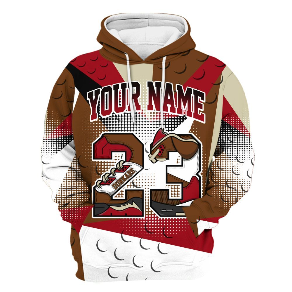 Hoodie To Match Archaeo Brown 5s - Poly Custom Name Number 23 5s All Over Print