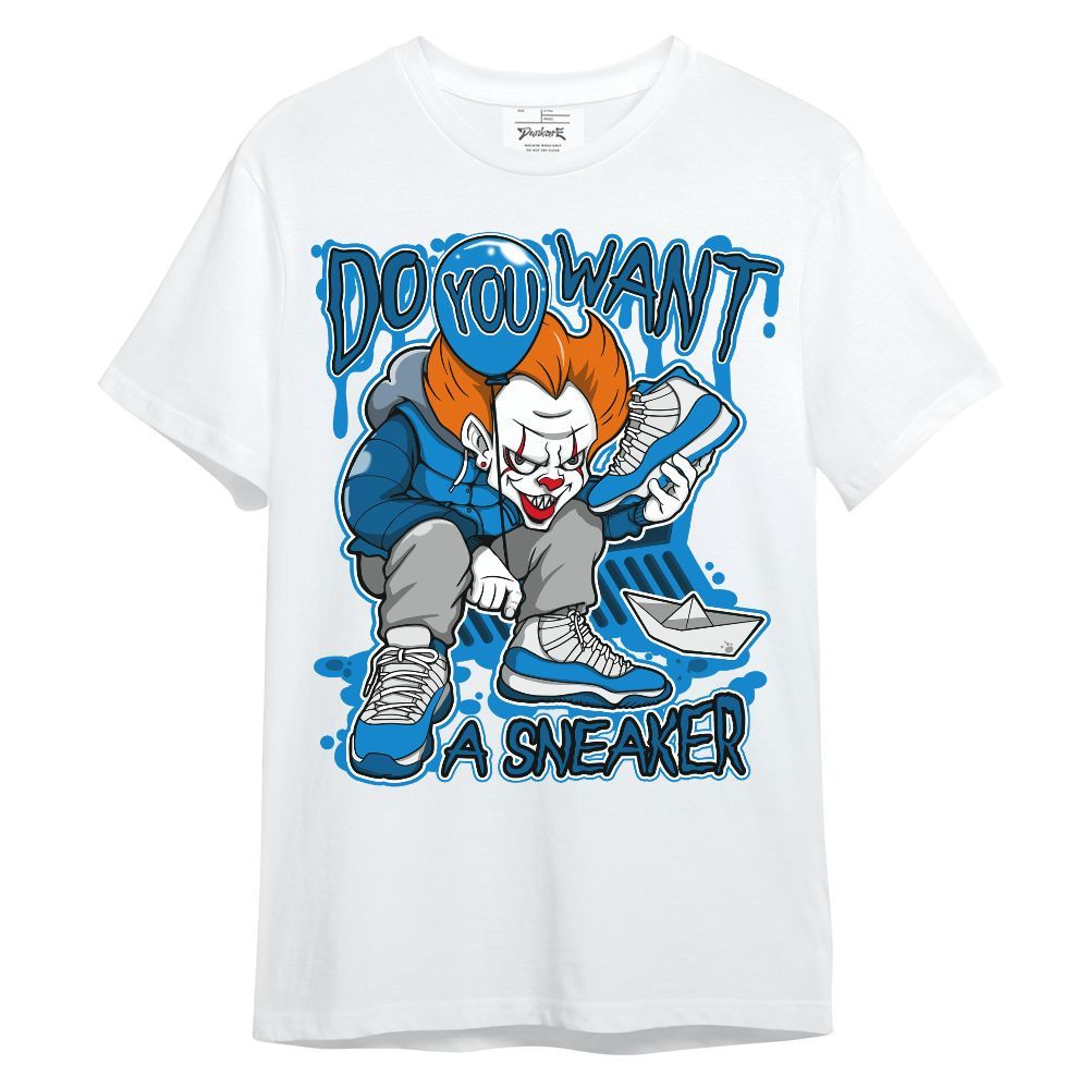Shirt To Match Military Blue 4s - Clown Scary Sneakers Halloween Graphic Unisex Shirt