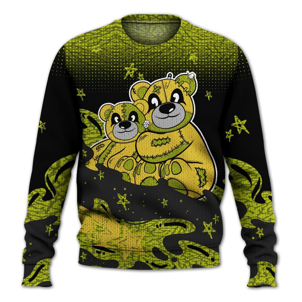 Knitted Sweater To Match Dunk Low QS Halloween Skull - Sincere Fondness Bear Stars