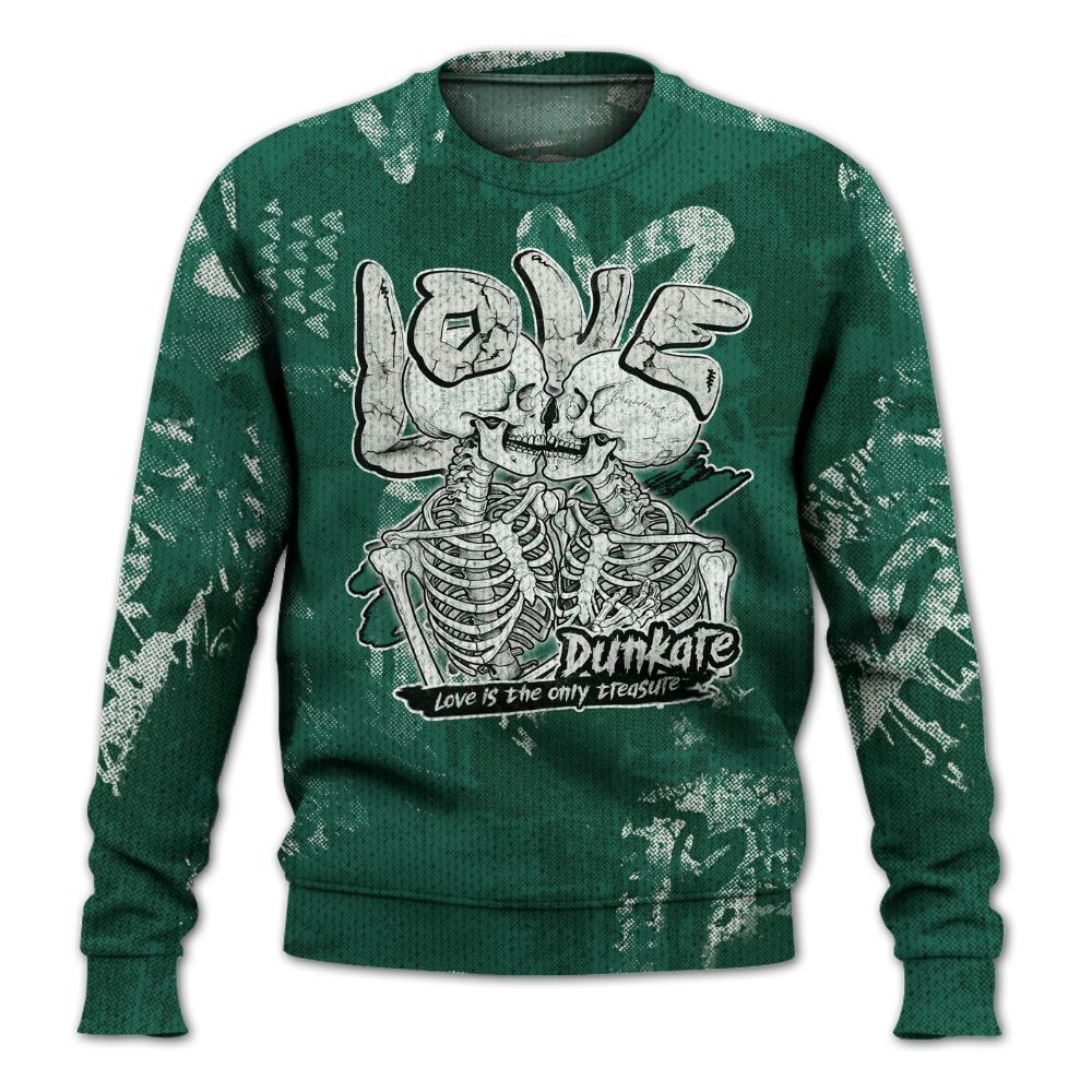 Knitted Sweater To Match Oxidized Green 4s - Skull Love