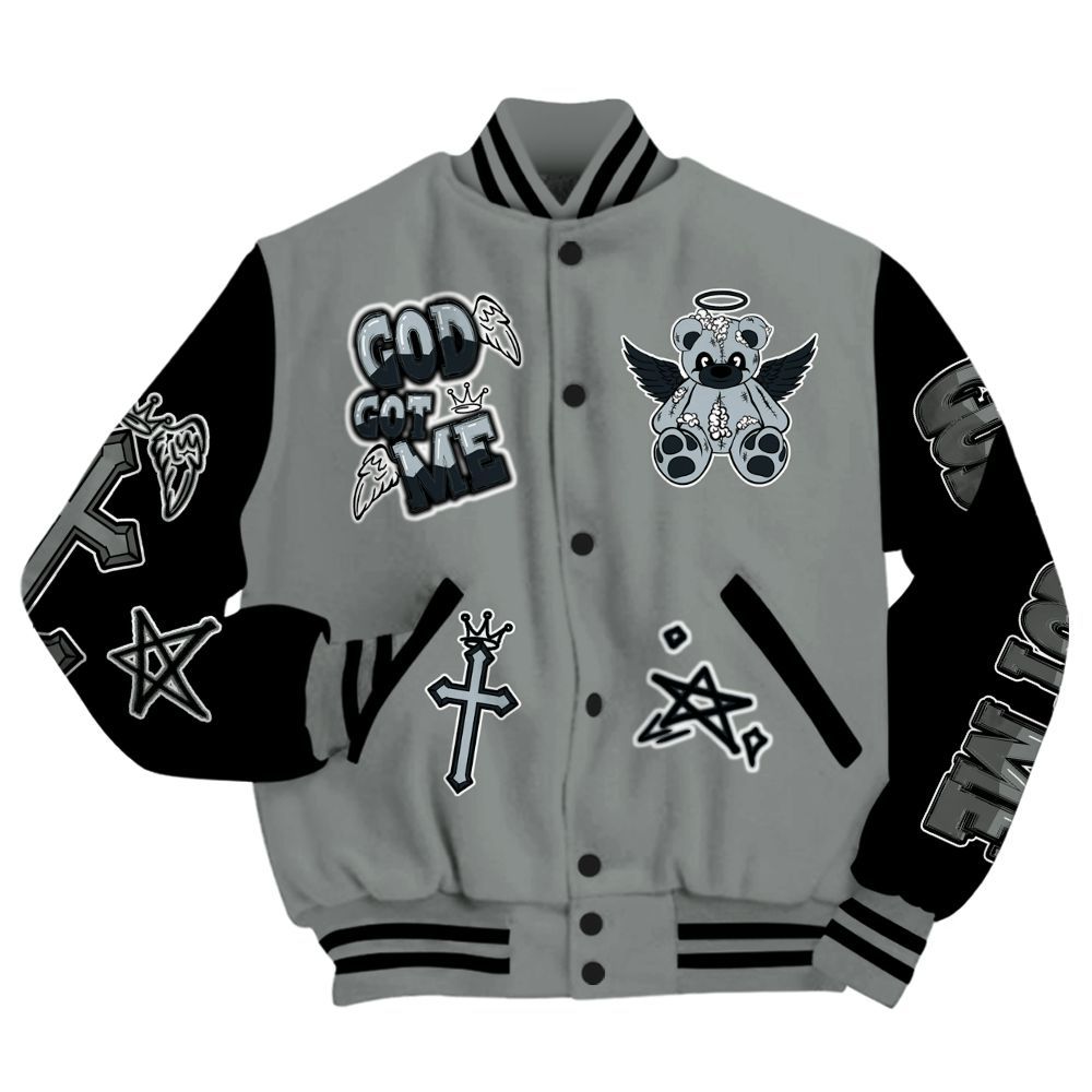 Varsity Jacket To Match Retro Georgetown 6s - Gods Guides Me Bear All Over Print