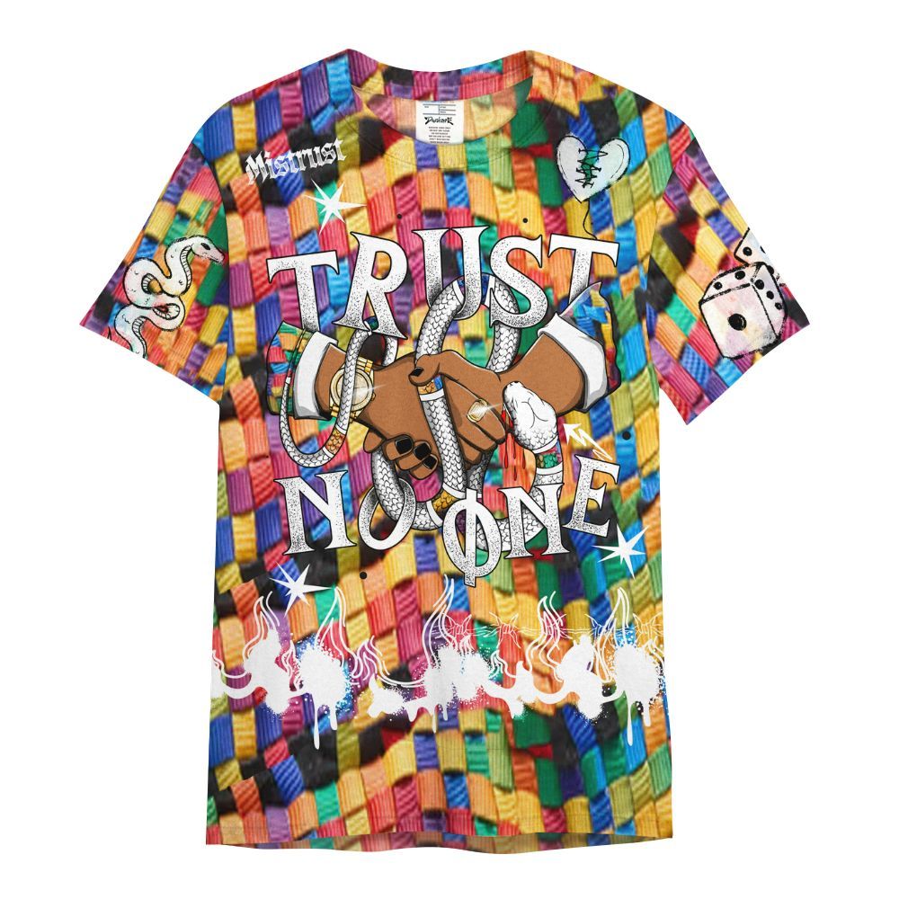 Shirt To Match Air Rainbow Weave - Trust No One Snake-Bite Doodle Crayon All Over Print