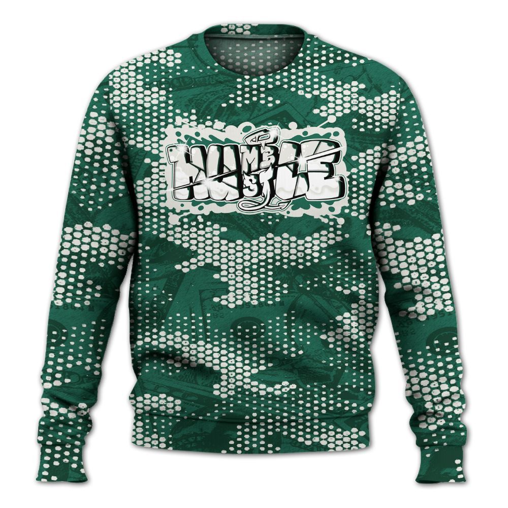 Sweatshirt To Match Oxidized Green 4s - Humbled Hustles Graphic Banknotes All Over Print