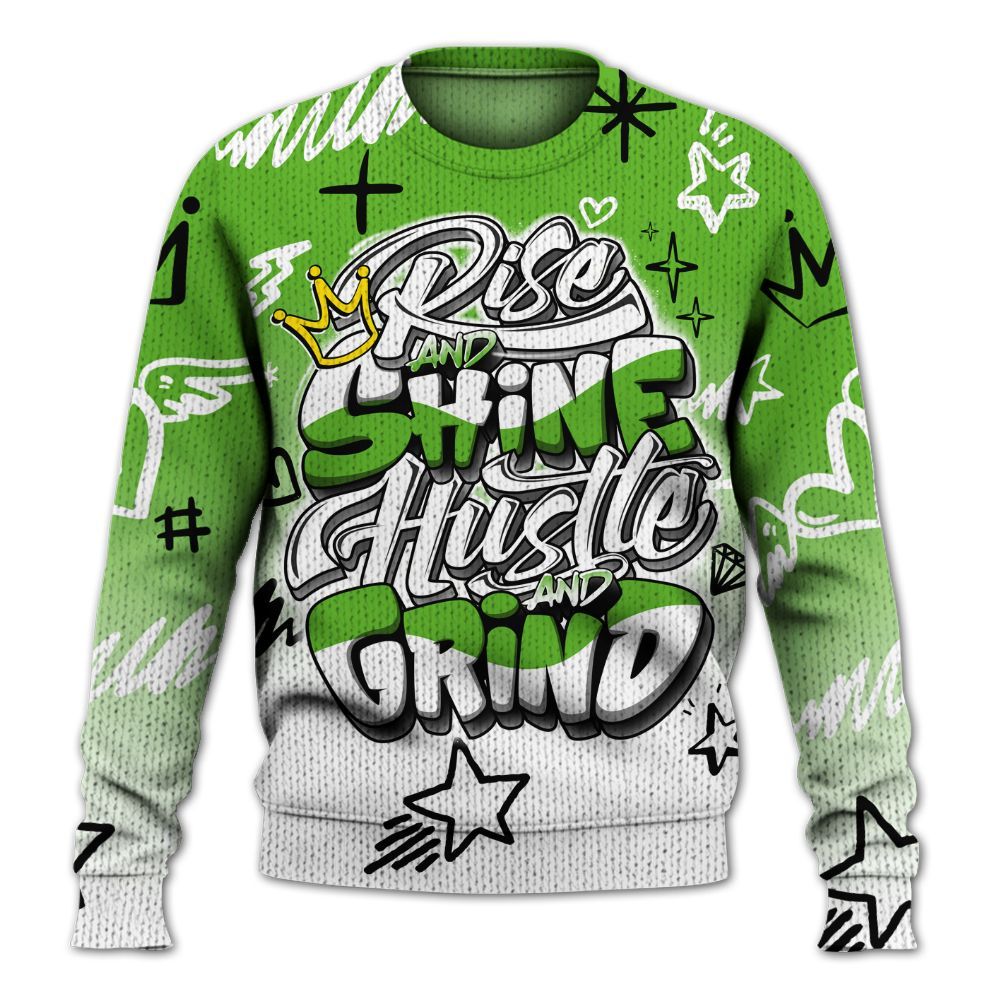 Knitted Sweater To Match Air Foamposite One Volt - Rise Shine Hustle Grind