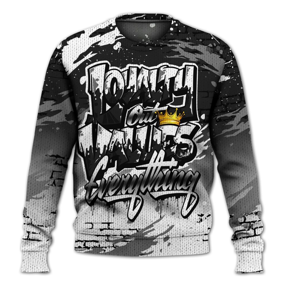 Knitted Sweater To Match Black Cat NET 4s - Values Of Loyalty Drip