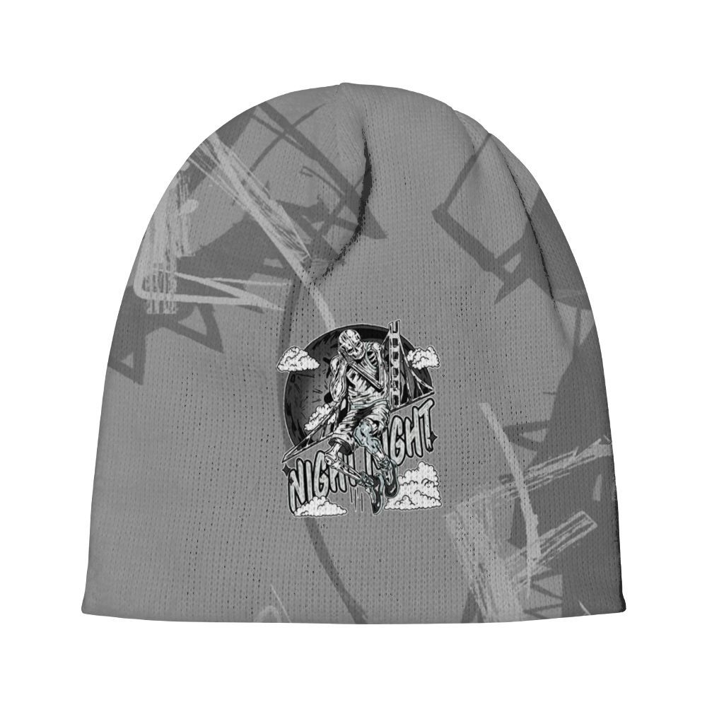 Beanie Hat To Match Black Wolf Grey 12s - Seeya Skeleton Messyz Graphic