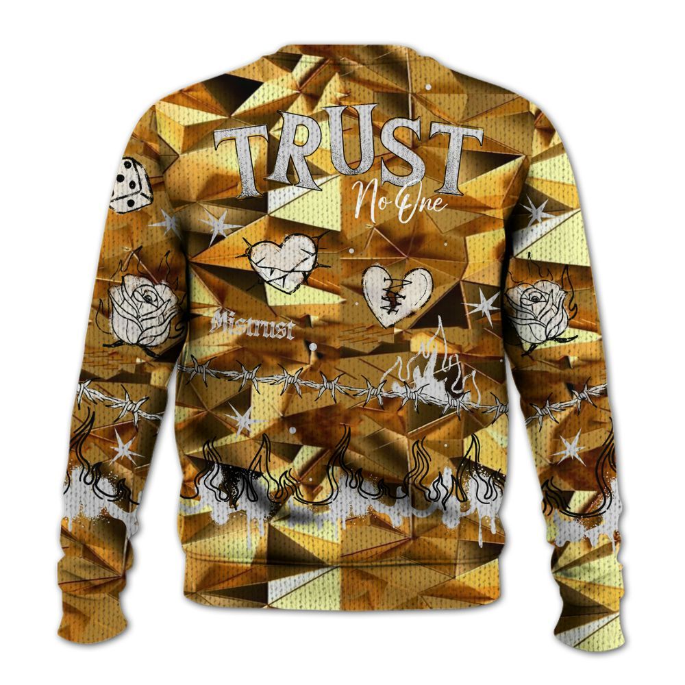 Knitted Sweater To Match NET Gold 4s - Trust No One Snake-Bite Doodle Crayon