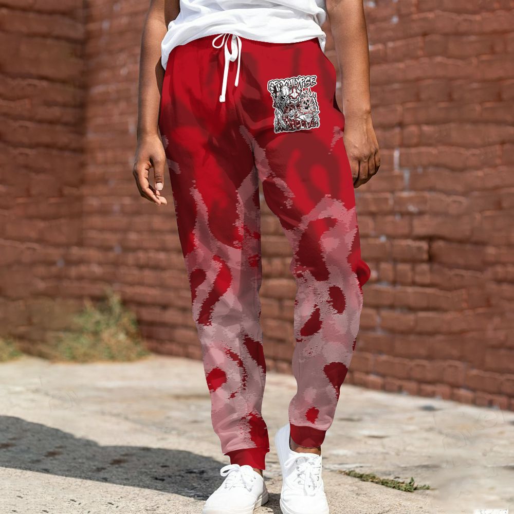 Sweatpant To Match Bred Velvet 11s - Apocalypse Skeleton Burn All Over Print
