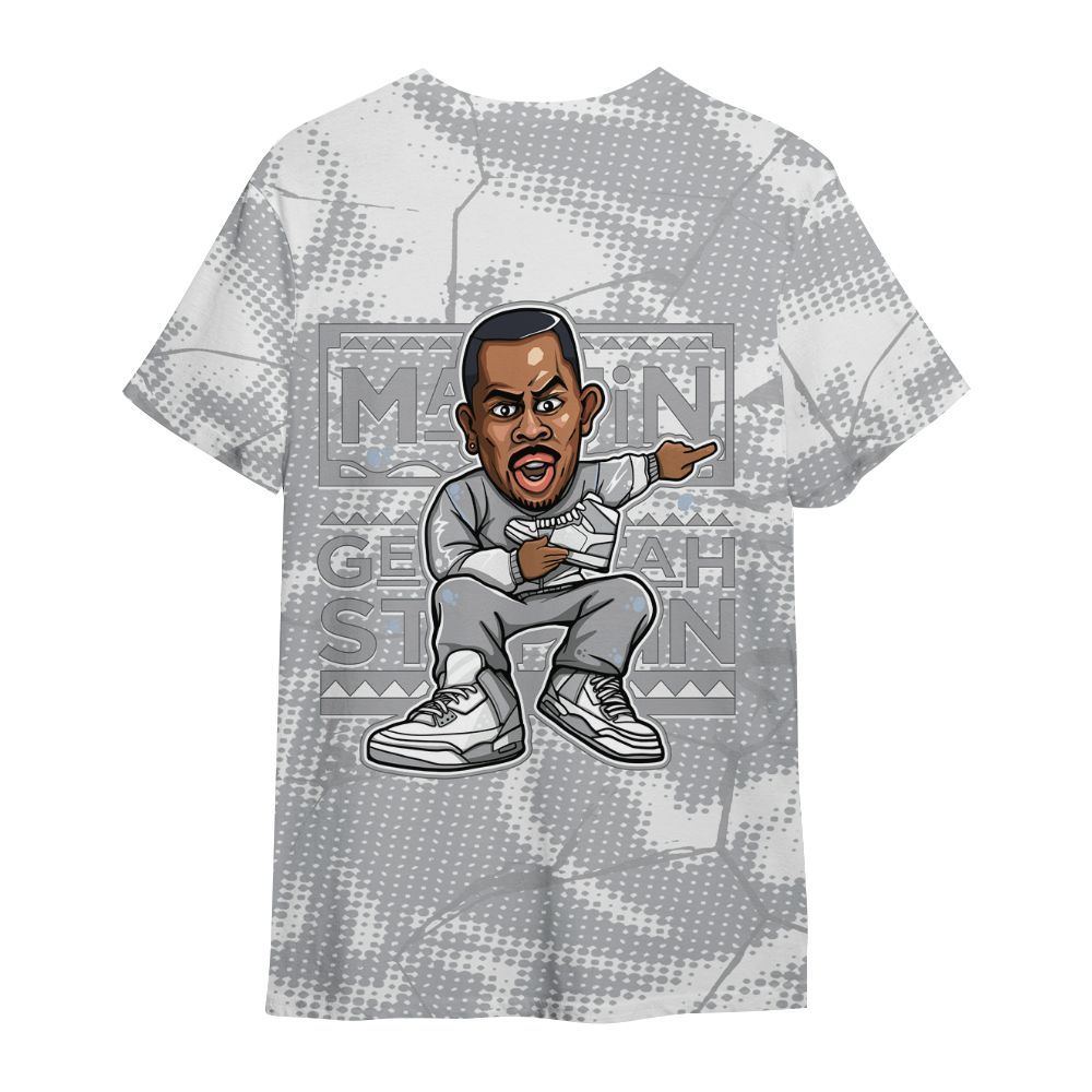 Shirt To Match Low OG Wolf Grey 1s - Get Tag Sneakers Steppin' Graphic Crack All Over Print