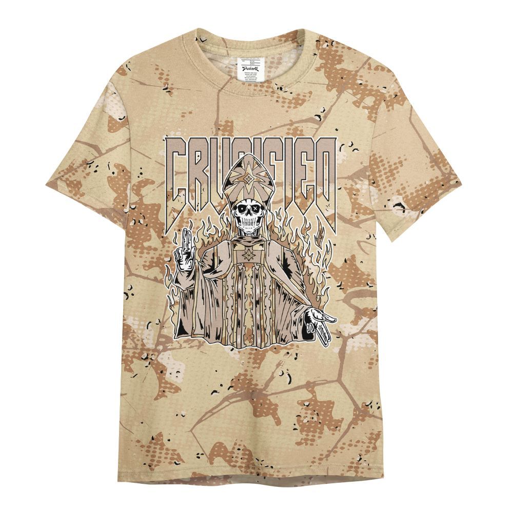 Shirt To Match Desert Camo 3s - Crucified Skeleton Crack All Over Print