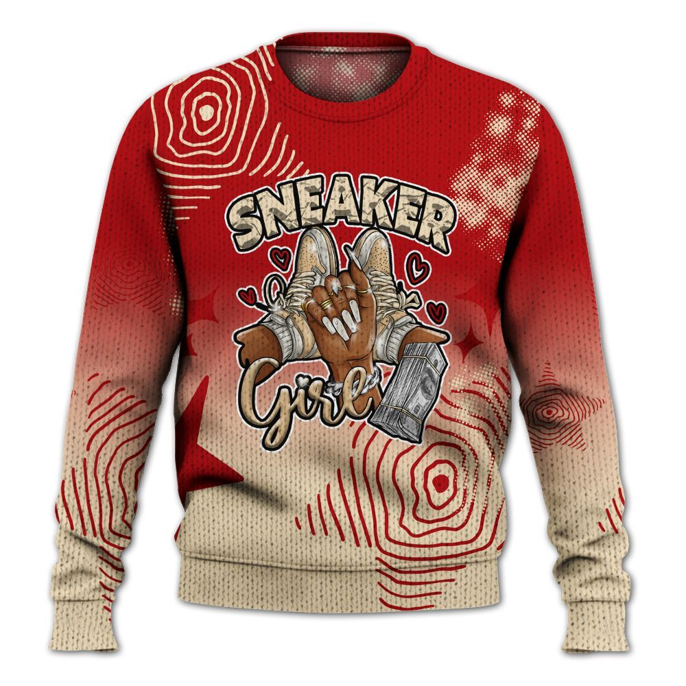 Knitted Sweater To Match Dunk Low Strawberry Waffle - Sneakerz Girlz Unique Starz