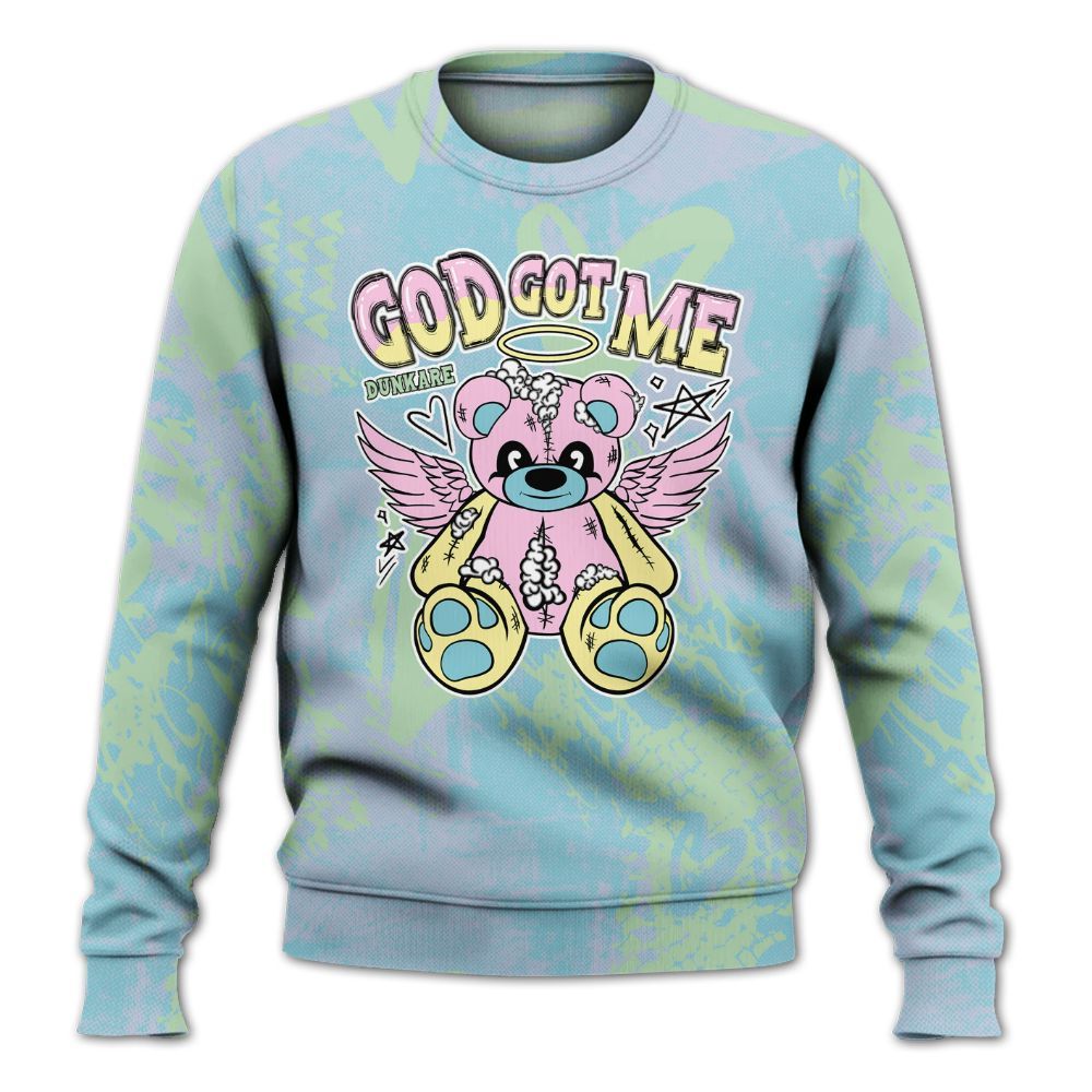 Sweatshirt To Match SB Dunk Low Visty - Gods Guides Me Bear Heart Grunge All Over Print
