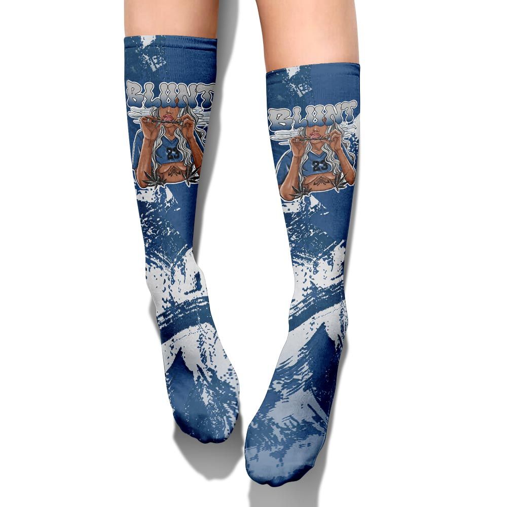 Sock To Match High OG Midnight Navy 1s - Bluntz Unique Circle Splash