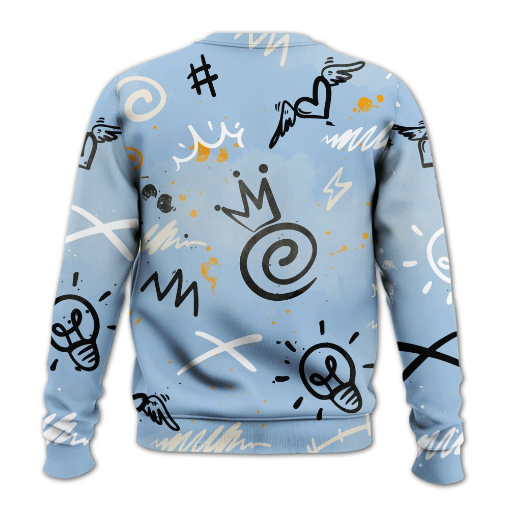 Sweatshirt To Match Retro High OG Pale Ivory Psychic Blue 1s - Drip Been Di2ferent All Over Print