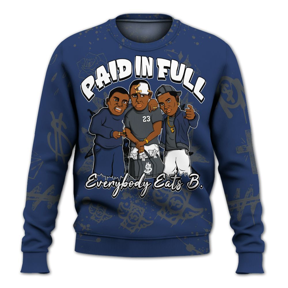 Sweatshirt To Match Retro Flint 13s - Everybody Paid In Full Crayon All Over Print