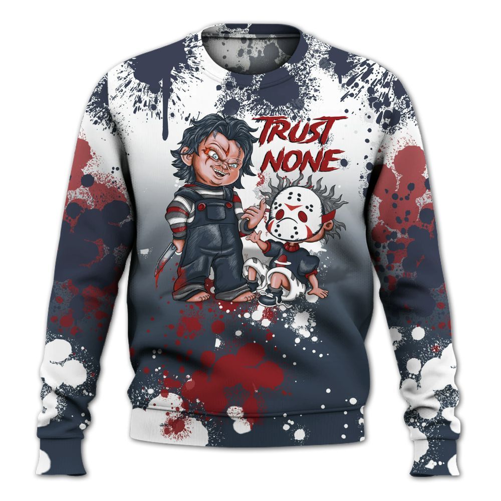 Sweatshirt To Match Retro Olympic 6s - Trust No One Scary All Over Print