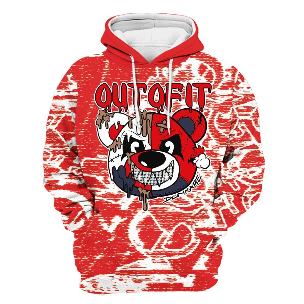 Hoodie To Match Low OG Howard Bison 1s - Out Of It Bear Avant-Garde All Over Print