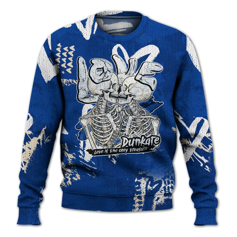 Knitted Sweater To Match Low Game Royal 1s - Skull Love