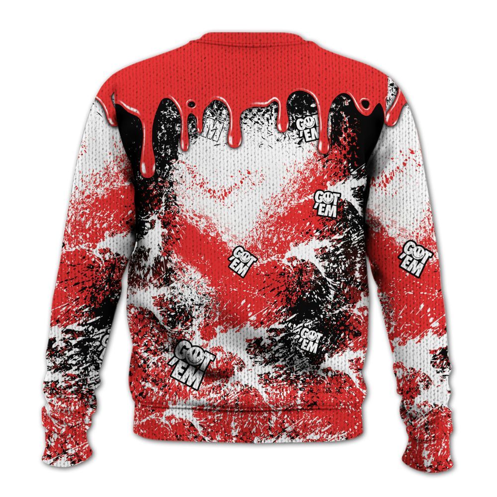 Knitted Sweater To Match Red Thunder 4s - Dripping 23 Drip