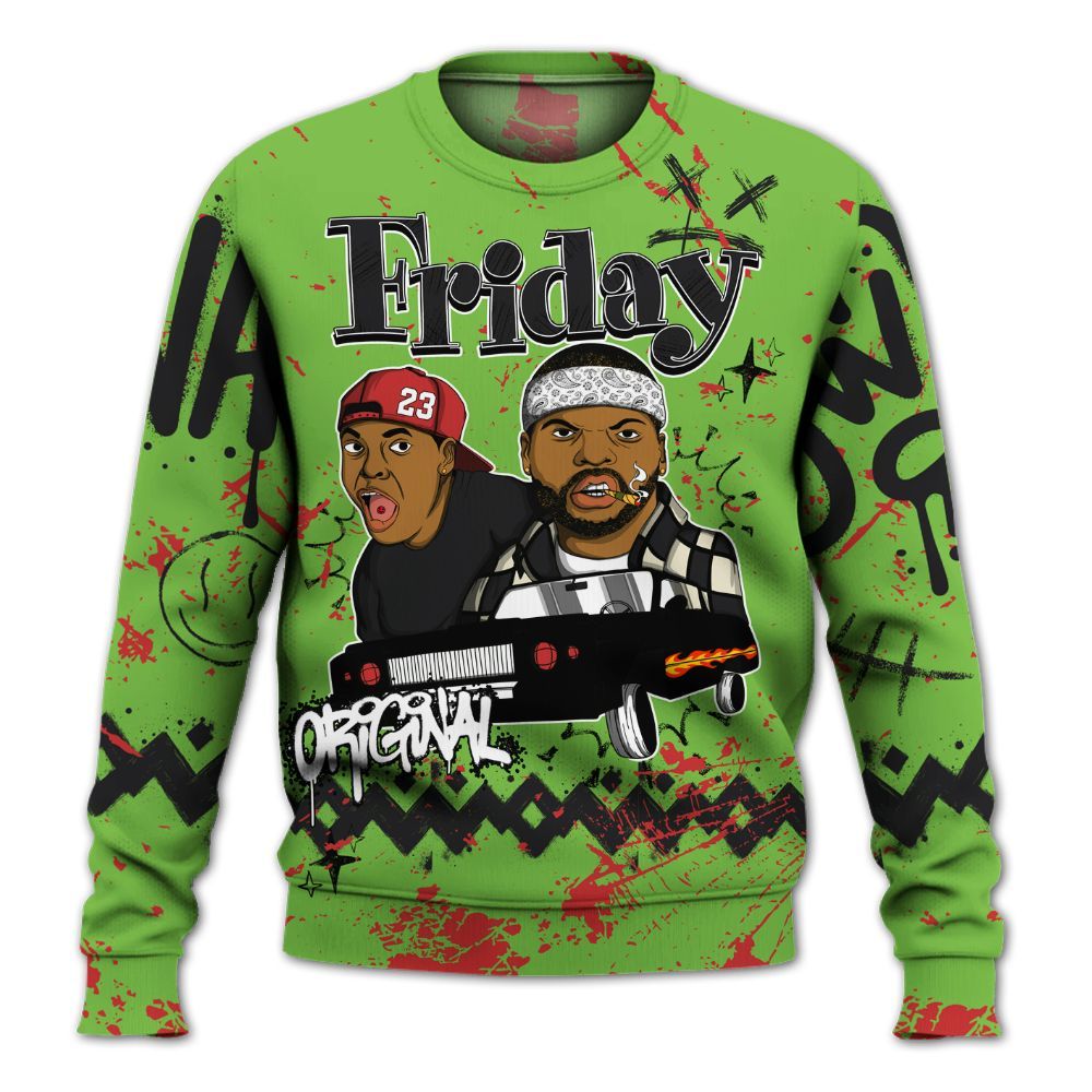 Sweatshirt To Match Air Max Waffle SP Action Green - Friday Sneaker Crayon All Over Print