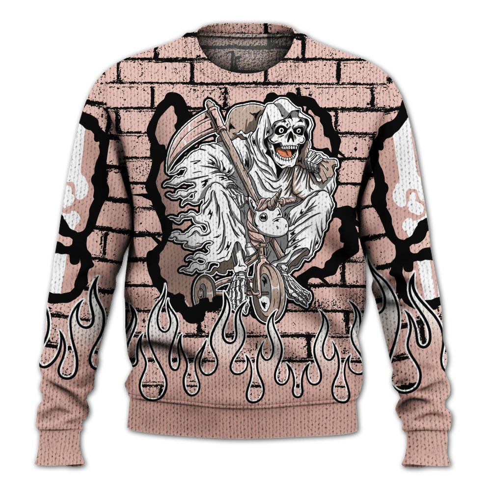 Knitted Sweater To Match Dunk Low Pink Velvet - Self Make Skeleton Crashed