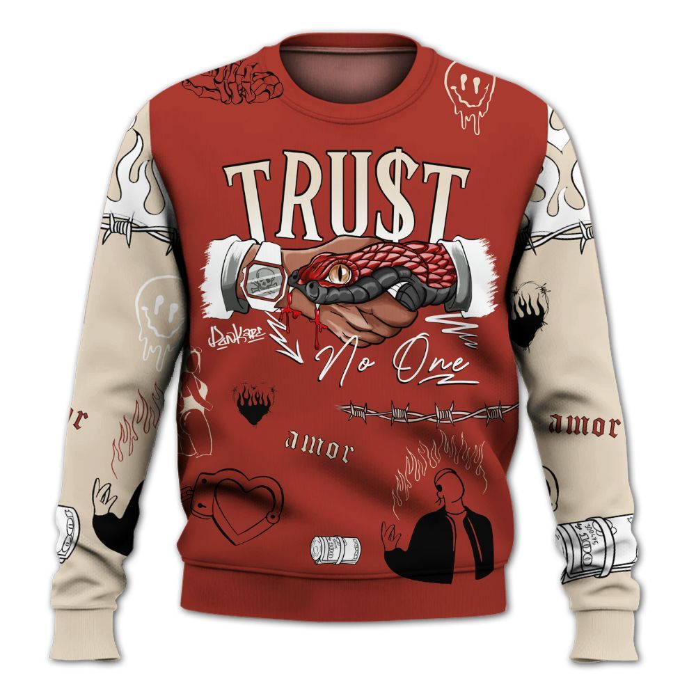 Sweatshirt To Match Brick After Brick 4s - Snake Trust No One All Over Print