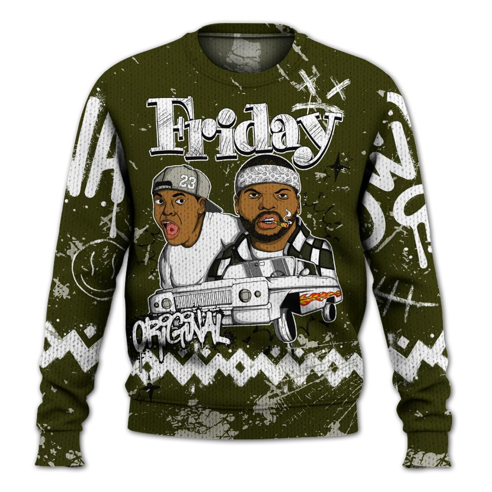 Knitted Sweater To Match Dunk Low Pale Ivory Cargo Khaki - Friday Sneaker Crayon