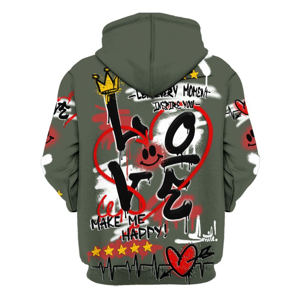 Hoodie To Match Air Force 1 Low Year Of The Snake Shirt, Happy Love Beats Graffiti Streetwear All Over Print